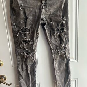 Men’s American Eagle Distressed Gray  Jeans